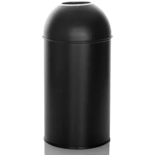 hjh OFFICE Mülleimer 50L CLEAN OR 50 Metall, offener Abfallsammler, Fassungsvermögen 50 Liter, Matt Schwarz, 741011