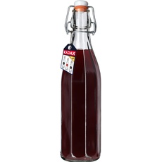 KADAX Universale Flasche mit Bügelverschluss, dichte Bügelflasche, vintage Glasflasche, Trinkflasche, Likörflasche, Saftflasche, Bügelverschlussflasche (750ml, 1 Stück)