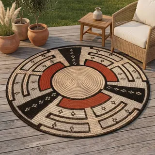 Gino Falcone Outdoor-Africa 44 Outdoor-Teppich 60 x 60 cm Beige/Mehrfarbig