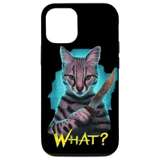 Hülle für iPhone 13 Halloween Katze Messer Design Witzige Tier Katzen