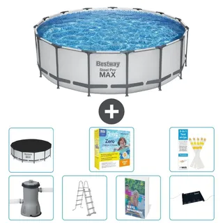 Bestway Steel Pro MAX Rund - 488x122 cm - 6-teilig S582 - Grau
