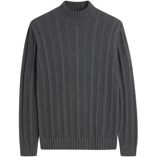 Rollkragenpullover CINQUE "CIMENSOR", Herren, Gr. M, grau (anthrazit), Strick, Obermaterial: 100% Baumwolle, unifarben, slim fit, Strickbündchen, Pullover Rollkragenpullover, mit Strickbündchen