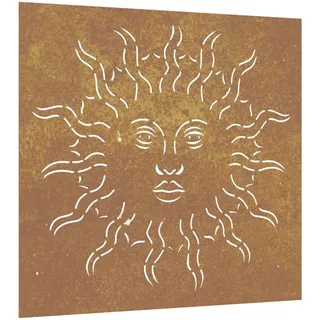 vidaXL Garten-Wanddeko 55x55 cm Cortenstahl Sonne-Design