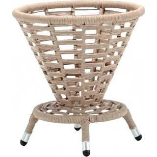 Couchtisch Beige Luxus Möbel Patio Design Rattan Rund Modern Hochwertig Möbel - Beige