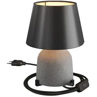 Creative Cables Impero Tischlampe Mit Lampenschirm - Grey / Black - EU Plug