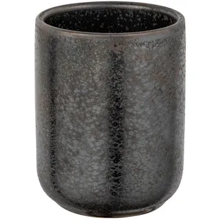 Schöner Wohnen Zahnputzbecher , Grau, Dunkelgrau , Keramik , 7.5x9.5x7.5 cm , Badaccessoires, Zahnputzbecher
