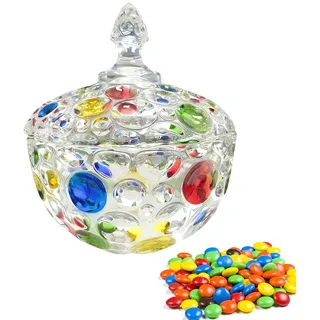 Bocguy Bonbonglas, Colorful Bonbonglas mit Deckel, Dekorative Bonboniere, Klein Candy Bar Gläser Schokolade Süßigkeiten Glasdose für Buffet, Hochzeit, Heimdekoration, Party
