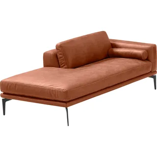 Egoitaliano Ottomane »Masu, Design trifft super Sitzkomfort, mit toller Detailverarbeitung« Rückenkissen und Armteilrolle für mehr Komfort, mit Metallfüßen, rot