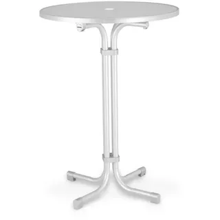 Gartenklapptisch , Weiß , Metall , rund , 80x110x80 cm , FSC Mix, Europäischer Sicherheitsstandard , gastro- und objekttauglich, UV-beständig, wetterfest , Gartenmöbel, Gartentische, Klapptische