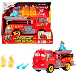 Mattel Disney Pixar Cars Feuerwehrauto, Red und Guido, rot