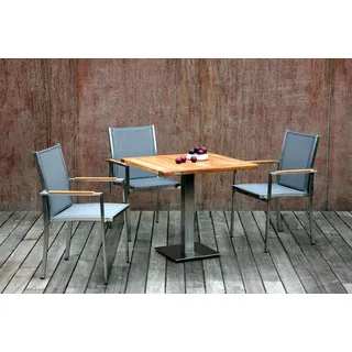 Niehoff Set Bistro, Tina - Das Set besteht aus: 1 x Tisch Bistro, 3 x Stapelsessel Tina.