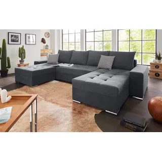 Collection AB Wohnlandschaft Polyester U-Form 3-Sitzer Grau