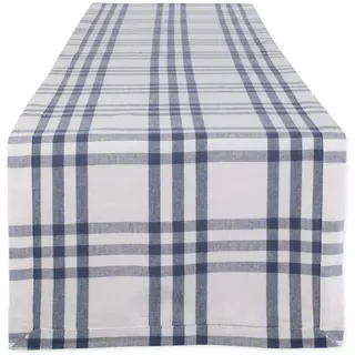 DII Home Sweet Farmhouse Plaid Tabletop Collection, Baumwolle, blau, Table Runner, 14 x 108