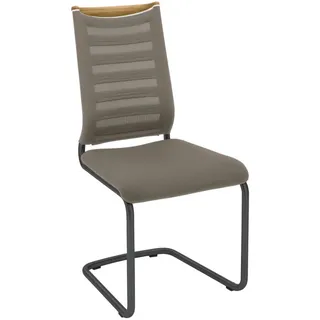 Venjakob Schwingstuhl , Eichefarben, Graubraun , Holz, Textil , Eiche , Streifen , Rundrohr, C-Form , 47x99x59 cm , Goldenes M, Made in Germany, Dgm, DGM-Klimapakt, DGM-Emissionslabel , Lederauswahl, Stoffauswahl, Typenauswahl, Gestellauswahl , Esszimmer, Stühle, Schwingstühle