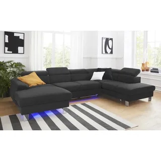 Cotta Wohnlandschaft »Komaris«, U-Form, B: 320 cm« mit Bettfunktion, Bettkasten & Licht,