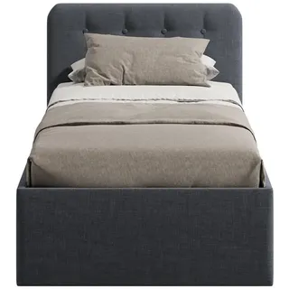 Home Collective Polsterbett mit verstellbarem Lattenrost & Bettkasten, Kaltschaummatratze, 100 x 200 cm in Anthrazit , Holzwerkstoff , H3 , Höhe ca. 16 cm , 100x200 cm , Schlafzimmer, Betten, Polsterbetten