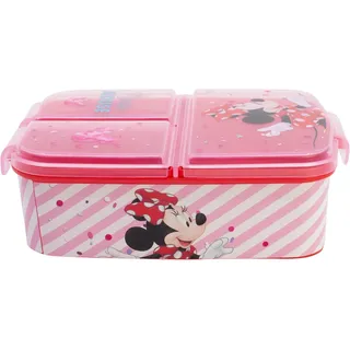 Stor Minnie Mouse (Disney) 3 Fächer Kinder Sandwich Box - Snack Box - Dekorierte Lunch Box ,1 Stück (1er Pack), Minnie Maus – Disney