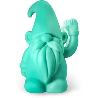 Fluffy Dreams Winkender Deko-Zwerg, 16 cm - Lustige Gartenzwerg-Deko, Wackelfigur aus mattem Kunststoff, Zwergskulptur für Fensterbank, Regal, Tisch | Batteriebetrieben, Mint