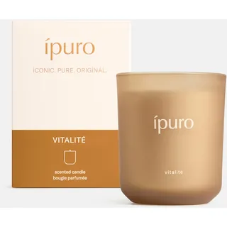 ipuro Classic Duftkerze im Glas VITALITE 270g - dekorative Duftkerze mit Rosmarin & Ingwer, Zedernholz & Patchouli - Kerzen mit langanhaltendem Duft - Raumduftkerze orange