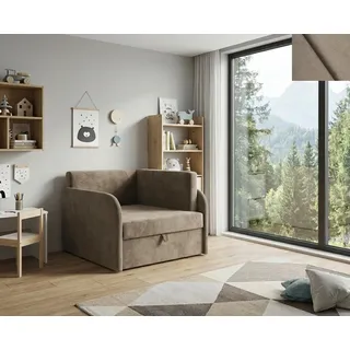 Schlafsessel LUCCA 79×104×67 cm mit Schlaffunktion 73×170, Bettkasten, Matratze, Stoff New Velo 204 BRAUN POLTRONA LETTO - Braun