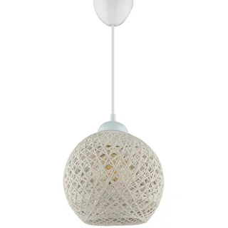 Opviq Eleganter beigefarbener Kronleuchter, 22 cm Durchmesser, 54 cm Höhe | Kunststoffkorpus, Baumwollkappe, E27-Fassung, max. 40 W | Skandinavisches Design in Unifarben