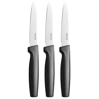 Fiskars Functionalform Vegetable Knives Set-3 Pieces Messerset - Black / Silver - One Size