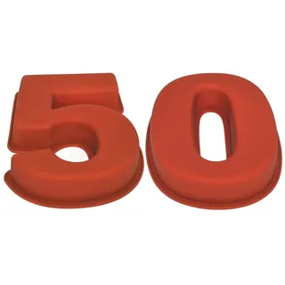 Selecto Bake Große Silikon-Kuchenform mit der Zahl 50, zum 50. Geburtstag, Hochzeitstag, 5 0