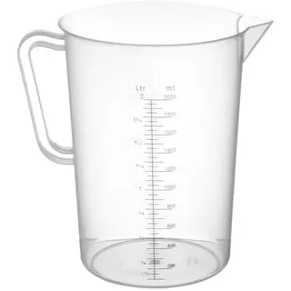 HENDI Messbecher, mit Skalierung, Bruchsicher, 2L, Polypropylen, ø140x(h)215mm (Packung mit 5)