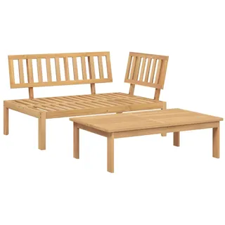 vidaXL Garten-Sofagarnitur 2-Tlg. Aus Paletten Massivholz Akazie , Braun , Holz , Rechteckig , 92x69x133 cm , Gartenmöbel, Loungemöbel, Gartensofas & Loungesofas