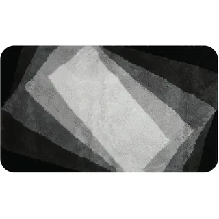 Spirella Badteppich Badematte Duschvorleger Hochflor | flauschig | rutschhemmend | geeignet für Fußbodenheizung | 70x120 cm | Grau