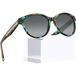 CARFIA Damen Sonnenbrille Polarisierte UV400 Katzenaugen Blumenmuster