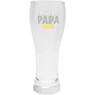 GRUSS & CO Weizenglas Motiv "Bester Papa ever" | Bierglas, Weißbierglas, 70 cl, Höhe 22,2 cm, Durchmesser 8 cm, in Geschenkbox | Geschenk für Papa, Vatertag, Geburtstag | 73888