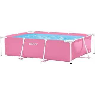 Intex 28266NP - Aufstellpool Rectangular Frame Rechteckig, 1662 L, Stahl und PVC, Rosa, 220x150x60 cm