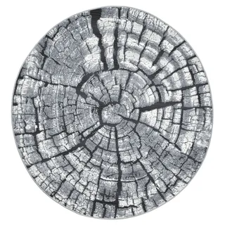 Gino Falcone Aurora GF-095« rund 5 mm Höhe Holz Optik, ideal im Wohnzimmer & grau ¦ Synthetische Fasern ¦ Maße (cm): B: 300 H: 0,5