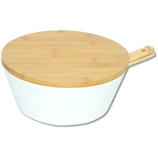 KESPER® Salatschüssel, aus Kunststoff, inkl. Salatbesteck, beige