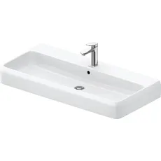 Duravit Qatego Aufsatzwaschtisch, 1000x470mm, mit Überlauf, Unterseite geschliffen und glasiert, 238210, Farbe: 1 Hahnloch