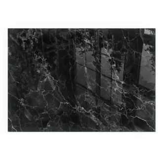 Tulup Kaminbodenplatte Glas 100 x 70 x 0,4 cm Schwarz