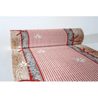 Mank GmbH Airlaid Tischläufer Hüttengaudi Deko 40 cm x 24 m, Tischdecken-Rolle stoffähnlich, praktische Einmal-Tischdecke, 1 Stück Almblick Alpenstil Tischläuferrolle