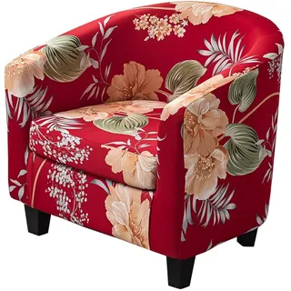 Meigeh Sesselbezug Tub Clubsessel Stuhlbezüge Sesselschoner 2 Stück Sesselhusse Stretch Sesselüberwurf für Tullsta Rose