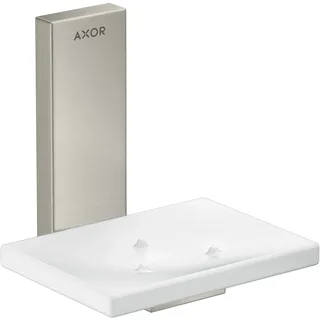 hansgrohe AXOR UNIVERSAL Rectangular Seifenschale, Metall, Ablage Glas, 42605800, Farbe: Edelstahl-Optik