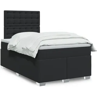 Langlebige Boxspringbett mit Matratze Schwarz 120x190 cm Kunstleder Gästebett mit Lattenrost Möbel3677759 - Schwarz