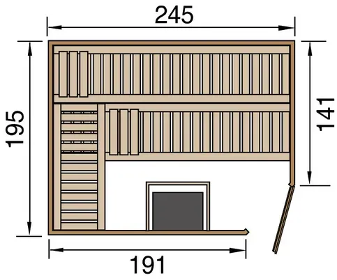 Bild von Sauna TURKU (Set), 7,5 kW-Ofen mit digitaler Steuerung, beige