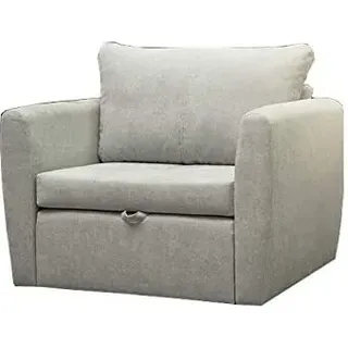 Schlafsessel , Mini Sofa mit Schlaffunktion und Bettkasten, Couch für Wohnzimmer, Schlafsofa Federkern Sofagarnitur Polstersofa Wohnlandschaft mit Bettfunktion - 110 cm x 90 cm - Sara 80 (Hellgrau - Alfa 17) - Hellgrau