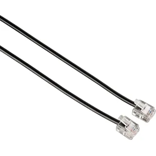 Hama Modularkabel, Stecker 6p4c - Stecker 6p4c] 3 m, Schwarz,