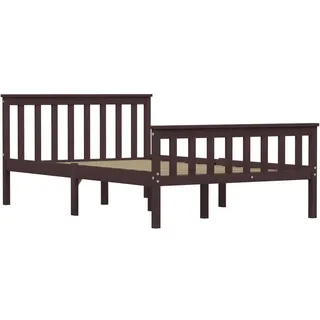 vidaXL Massivholzbett Dunkelbraun Kiefer 120x200 cm - Braun