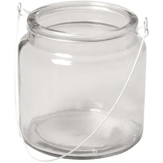 Rayher 56718000 Glas Gefäß mit Henkel, 10cm ø, Höhe:10cm,øoben:7,5cm(Ö