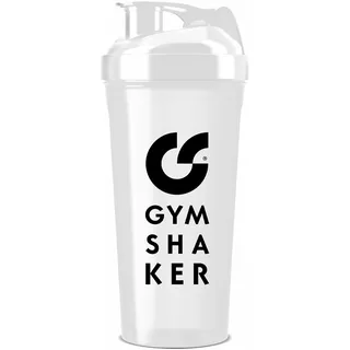 GYMSHAKER Protein Shaker 800 ml - Wabenstruktur-Sieb für cremige Protein Shakes - auslaufsicher & BPA frei - Weiß
