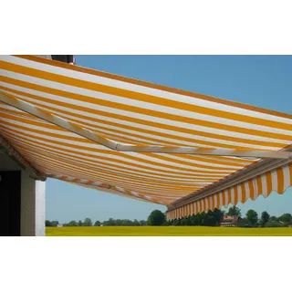 Mendler Kassetten-Markise T123 4,5 m gelb/weiß