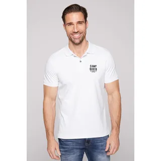 CAMP DAVID Poloshirt mit kleiner Logo-Stickerei auf Brusthöhe, opticweiß