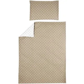 Meyco Baby X Mrs.Keizer Louis Bettwäsche, Kinderbett (atmungsaktives Material, Bettbezug aus 100% Baumwolle, inklusive Kopfkissenbezug, Maschinenwaschbar, Maße: 100 x 135 cm), Taupe